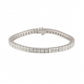 White Gold Diamond Line Bracelet 10.47ct G-H/VS